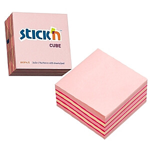 Līmlapiņas StickN Cube 21341,76x76mm, 400lpp/iep, rozā