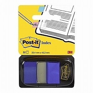 Indeksi Post-it, 25x43mm, 50gab/iep, zili