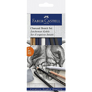 Skicēšanas komplekts Faber-Castell Charcoal Sketch, 7gab/iep