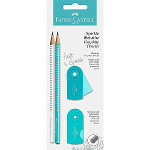 *Zīmuļu komplekts Faber-Castell Sparkle, gaiši zils/balts