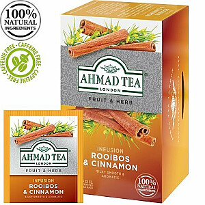 Tēja Ahmad Tea Rooibos&Cinnamon, ar roibušu un kanēli, 20 gab.x2g
