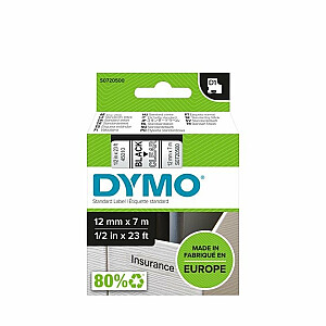 Marķēšanas lente DYMO D1 12mmx7m melna/caursp.