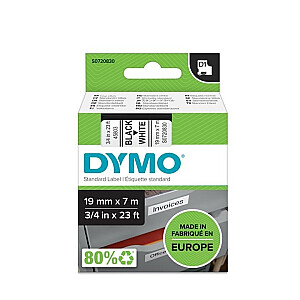 Marķēšanas lente DYMO D1 19mmx7m melna/balta