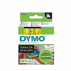 *Лента маркировочная DYMO D1 6ммх7м черная/желтая