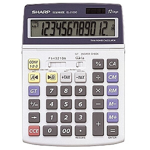 Калькулятор настольный Sharp SH-EL2125C, серебристый