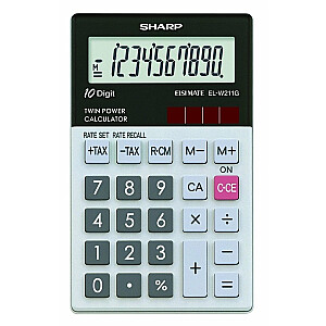 Калькулятор карманный Sharp SH-ELW211GGY, серебристый