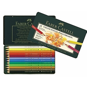 Krāsainie zīmuļi  Faber-Castell Polychromos Art&Graphic, 12krāsas, metāla kastē