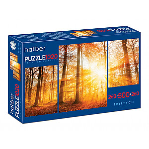 Puzle HATBER-HD Premium, A2, 780x460mm, 260+500+260gab, mežs rudenī