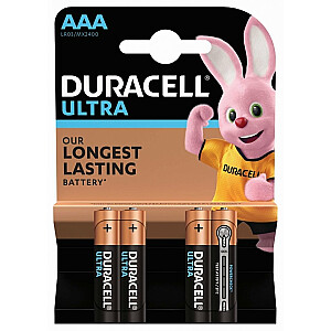 Baterijas Duracell Ultra, MX2400, AAA, LR03, 4gab/iep