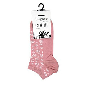 Носки женские LUGARE BAMBOO / 35 - 37, розовые с белыми ножками