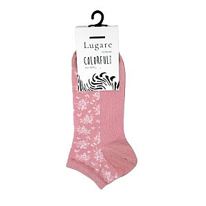 Женские носки LUGARE BAMBOO / 38 - 41 розовый с белыми розами