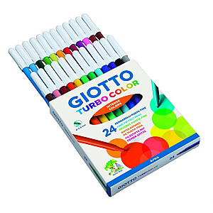 Flomasteri Giotto Turbo Color, 24 krāsas