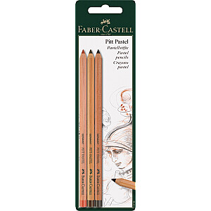 Pasteļzīmuļi Faber-Castell Pitt Pastel, 3krāsas, blisterī