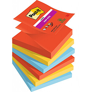 Līmlapiņas-Z 3M Post-it® Super Sticky Playful, 76mmx76mm, 6krāsas/oep, 90lpp