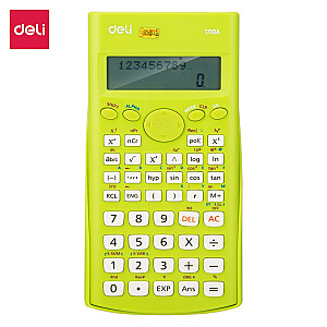 Научный калькулятор Deli 240F, дисплей двухстрочный, 10+2 разряда, светло-зеленый