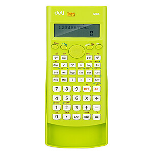 Zinātniskais kalkulators Deli 240F, divrindu displejs, 10+2 cipari, gaiši zaļš