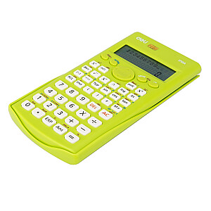 Zinātniskais kalkulators Deli 240F, divrindu displejs, 10+2 cipari, gaiši zaļš