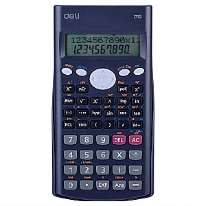 Научный калькулятор Deli 240F, дисплей двухстрочный, 10+2 цифры, темно-синий