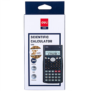 Научный калькулятор Deli 240F, дисплей двухстрочный, 10+2 цифры, темно-синий