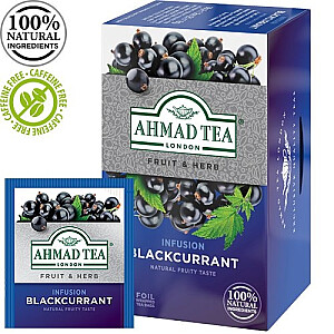 Melnā tēja Ahmad Tea Blackcurrant Burst, upeņu, 20gabx2g