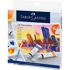 Akvareļu krāsas Faber-Castell, 9ml, 24 krāsas