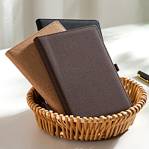 Книга офисная DELI EN118G A5/96L 5x5 квадратная, твердая ПУ обложка, светло-серая