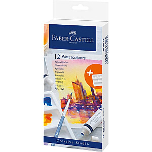 Akvareļu krāsas Faber-Castell, 9ml, 12krāsas