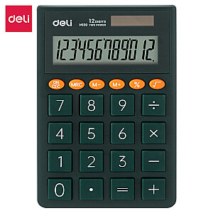 Kabatas kalkulators Deli M130, 12 zīmes, melns