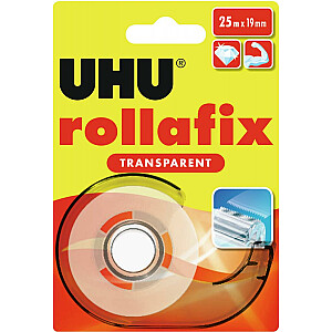 Клейкая лента с держателем UHU Rollafix 19ммх25м, прозрачная