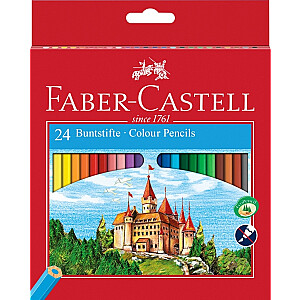 Krāsainie zīmuļi Faber-Castell Classic, 24 krāsas