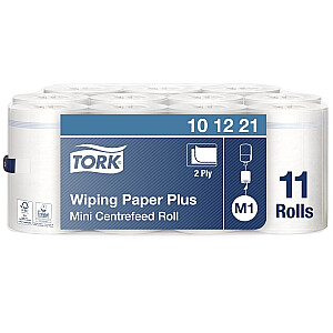 Бумажное полотенце Tork 101221 Wiper Plus Mini Centerfeed M1, 2 слоя, белое, 75 м, 214 листов, 11 рулонов
