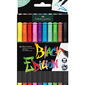 Flomāsteri Faber-Castell Black Edition 10krāsas