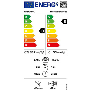 Veļas mašīna WHIRLPOOL žāvētājs FFWDB 864349 BV EE