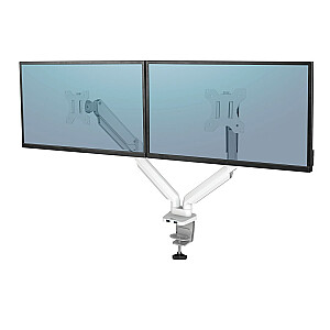 Fellowes ergonomiskais statīvs 2 monitoriem - platīna sērija, balts