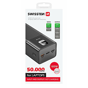 Swissten Power Line Power Bank 50000 мАч 100 Вт Power Delivery черный