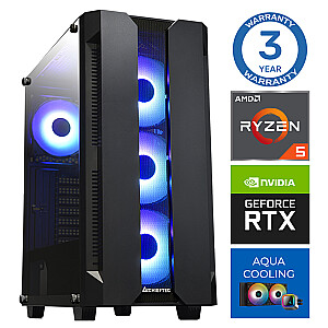 Dators spēlēm INTOP AQUA Ryzen 5 7600X 16GB DDR5 2TB SSD M.2 NVME+2TB RTX3060 12GB no-OS