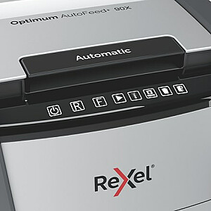 Papīra smalcinātājs Rexel AutoFeed+ 90X krusteniskā smalcināšana 55 dB melns, pelēks