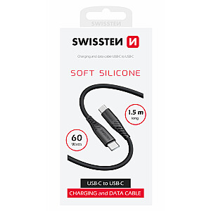 Swissten Soft Silicone Kabelis USB-C / USB-C / 1.5m / 60w