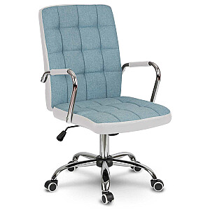 Benton biroja krēsls zilā un baltā audumā