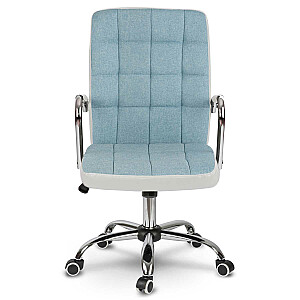 Benton biroja krēsls zilā un baltā audumā