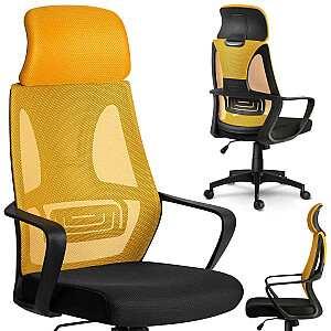 Biroja krēsls ar mikrosietu Prāga - dzeltens