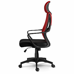 Prāgas mikrotīkla biroja krēsls - sarkans un melns