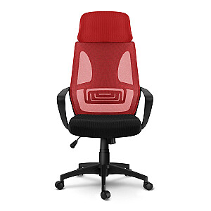 Офисный стул с микросеткой Прага - красный и черный