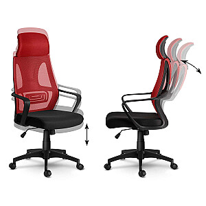 Офисный стул с микросеткой Прага - красный и черный