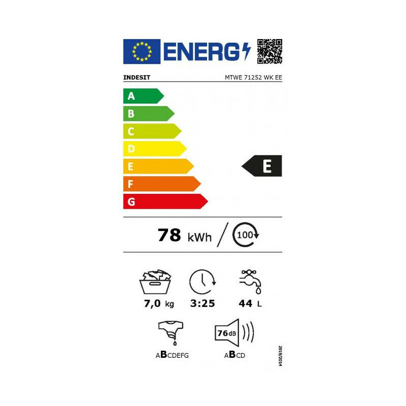 Veļas mašīna  INDESIT MTWE 71252 WK EE