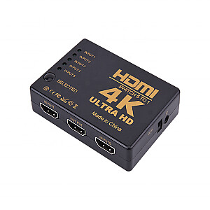 RoGer HDMI 4K ātrgaitas sadalītājs 5 HDMI ieejas / tālvadības pults / infrasarkanais kabelis