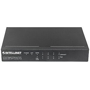 Intellinet 561174 komutators 5p gigabitu PoE + 1x SFP Combo