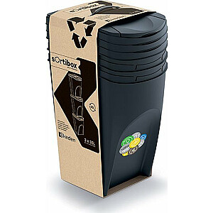 Контейнер для мусора Prosperplast Keden SORTI BOX - черный ресайклинг