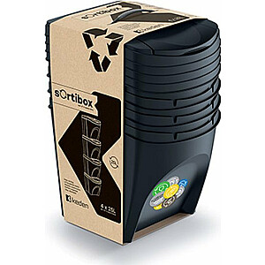 Atkritumu konteiners Prosperplast Keden SORTI BOX Atkritumu konteiners 4 x 25 l - melna pārstrāde