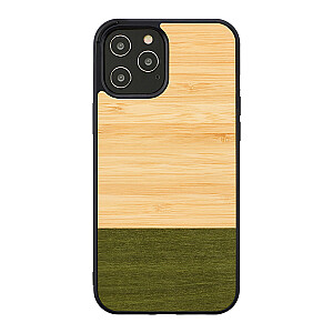 Чехол MAN&WOOD для iPhone 12/12 Pro бамбуковый лес черный